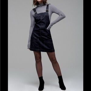 AG Adriano Goldschmied Navy Denim Overall Dress Size S NWOT